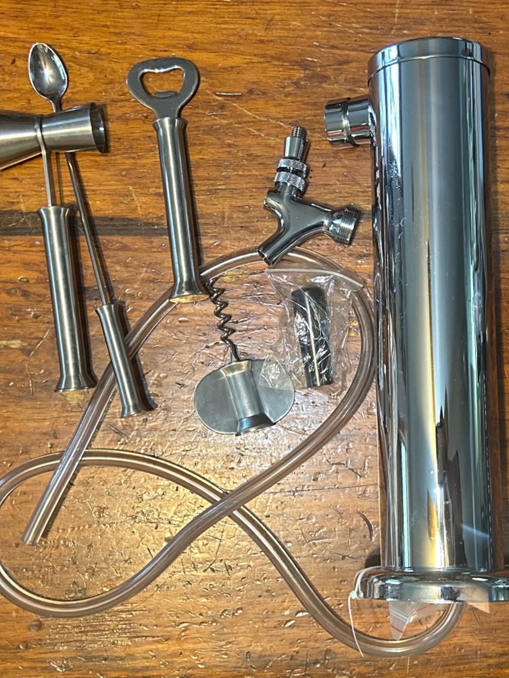 1 Faucet Beer (kombucha? Wine?) 3” Tower Dispenser & Misc Cocktail Accessories